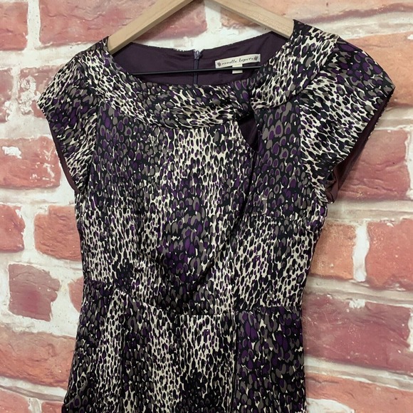 Anthropologie Nanette Lepore Dress Women's Silk Purple Multicolor Abstract - Picture 3 of 9